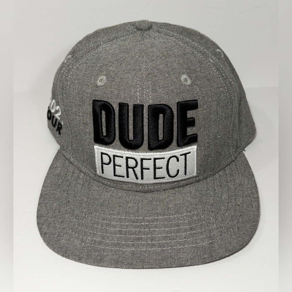 Dude Perfect 2021 Tour Snapback Hat Exclusive Baseball Cap Gray Adjustable OSFM